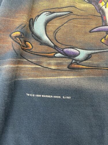 Vintage Wile E Coyote Road Runner Monstar Space Jam Looney Tunes T-Shirt XL 1996