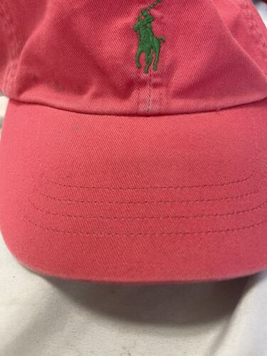 Vintage Polo Ralph Lauren Strapback Hat OSFA Pink Embroidered 90s