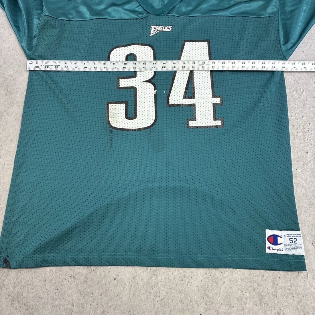 Vintage Philadelphia Eagles Kevin Turner Champion Jersey Size 52 NFL