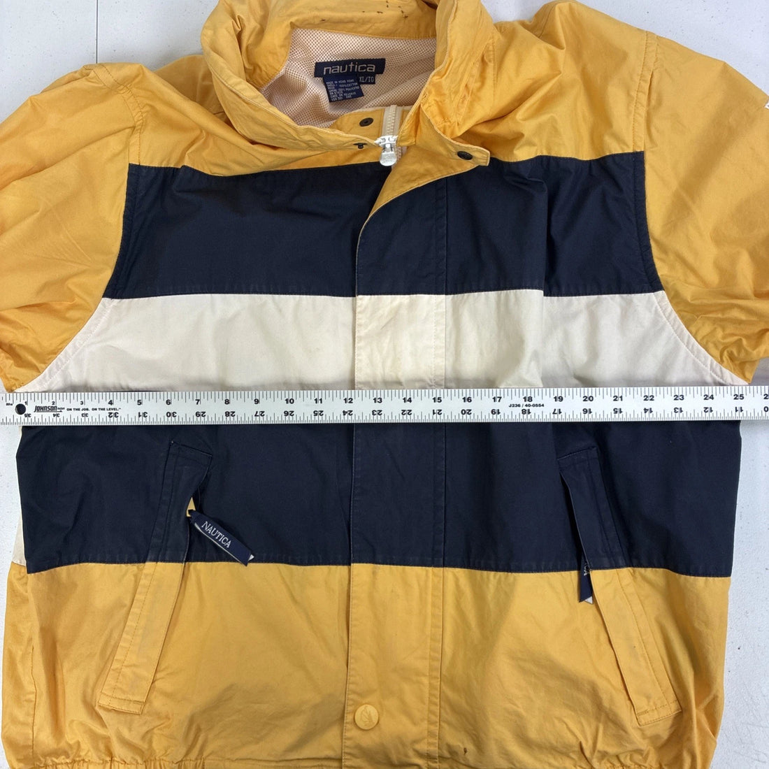 Vintage Nautica Young America Cup Defense Team Bomber Jacket Striped Sailing XL