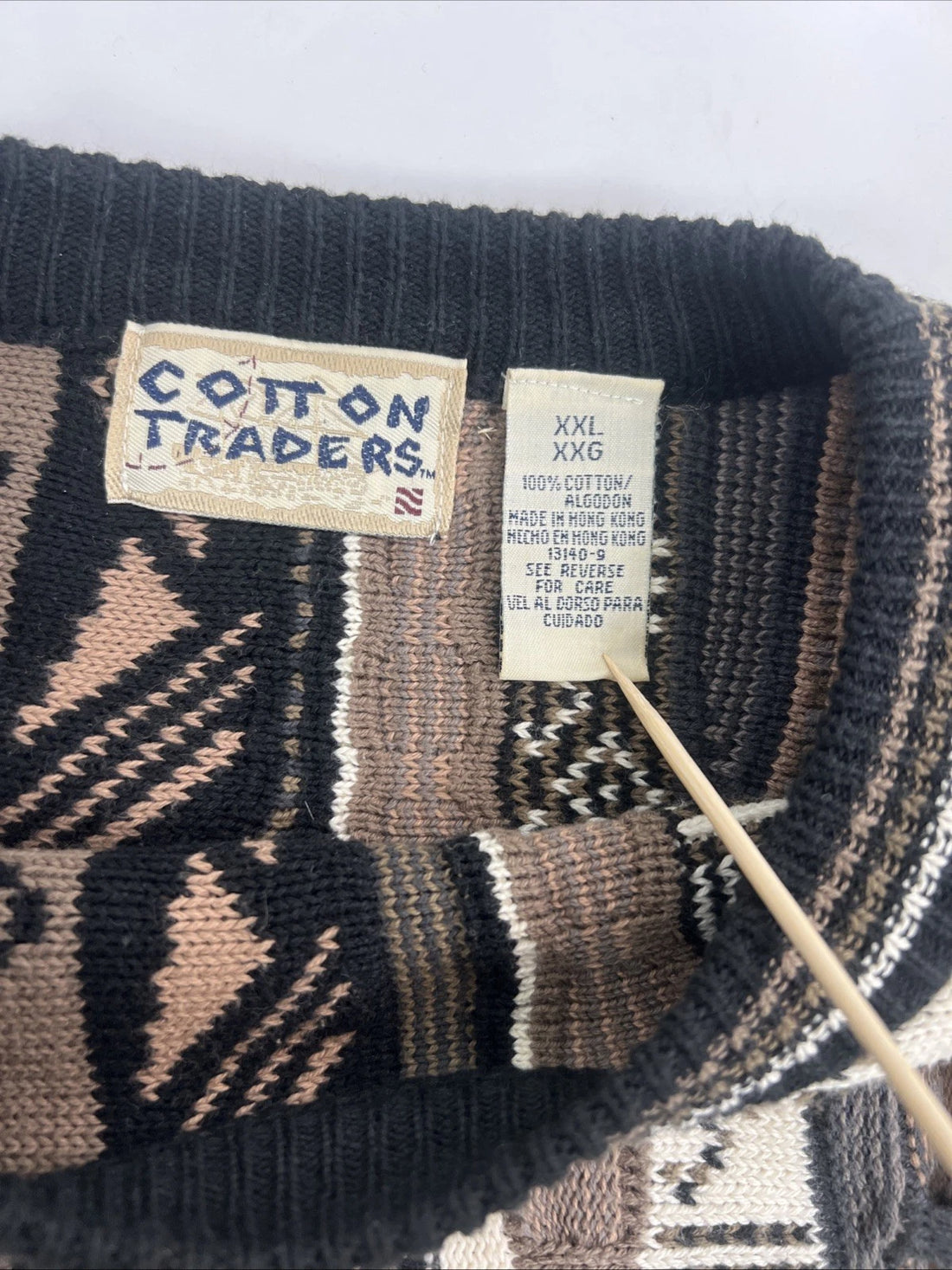 Vintage Cotton Traders 3D Knit Crewneck Sweater Size 2XL