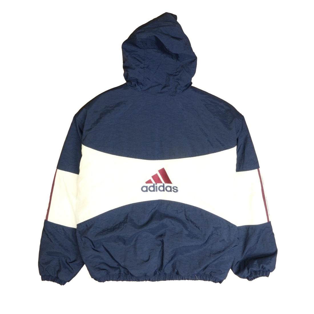 Vintage Adidas Puffer Bomber Jacket Size Medium White Blue 90s ...