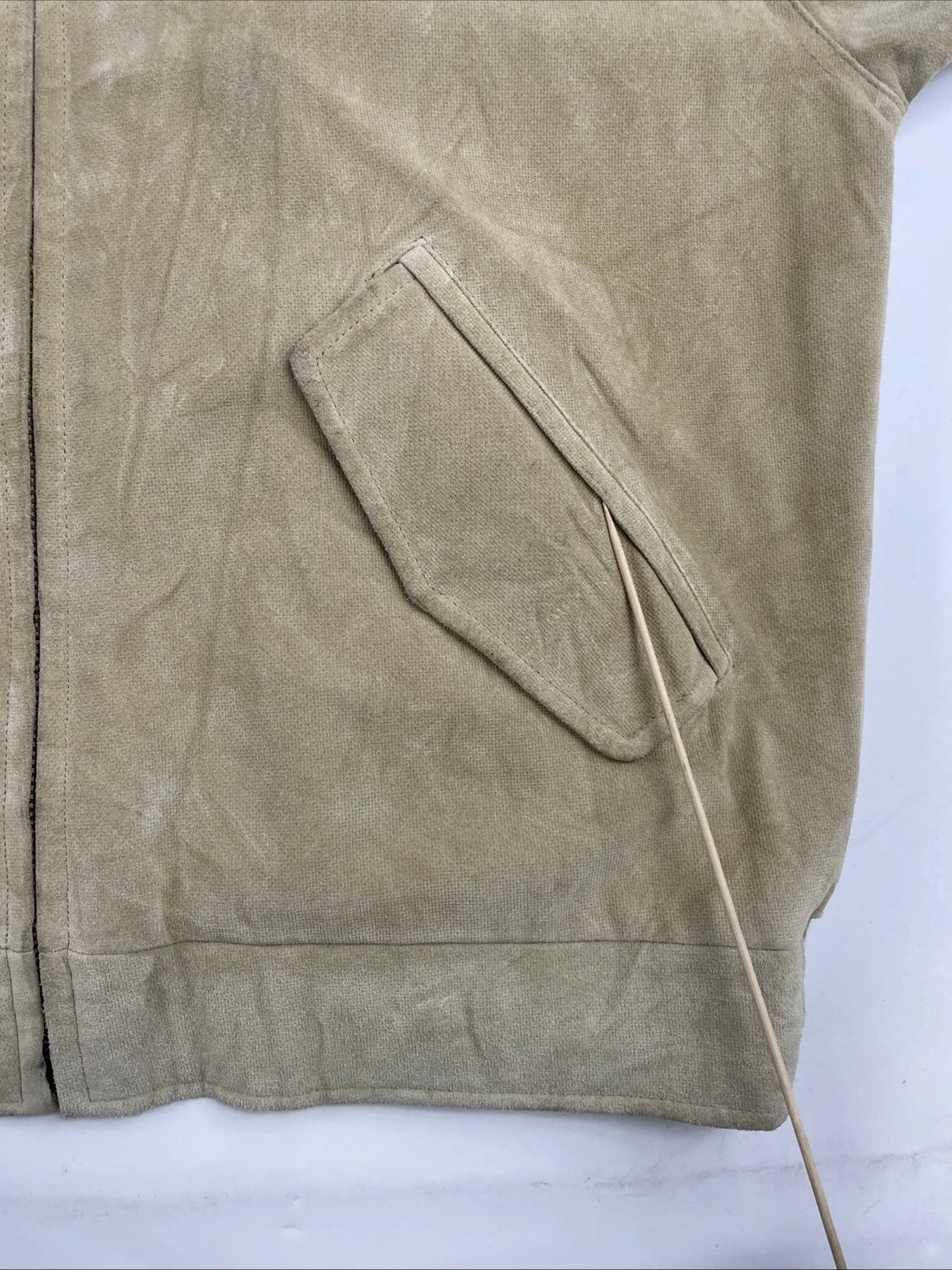 Vintage Timberland Suede Leather Bomber Jacket Size Medium Beige