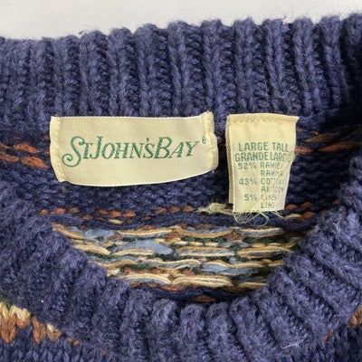 Vintage St. John's Bay Knit Crewneck Sweater Size Large Tall