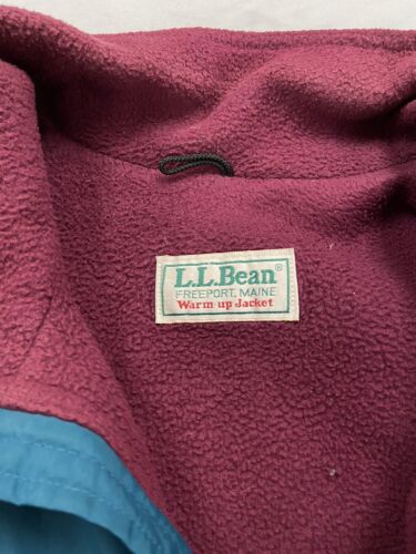 Vintage LL Bean Warm Up Bomber Jacket Size 2XL Teal Fleece Lined