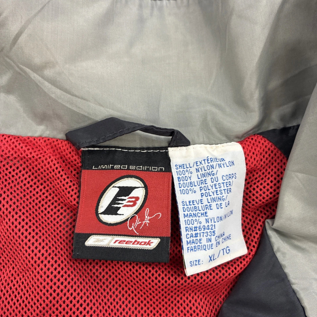 Vintage Allen Iverson Reebok Windbreaker Light Jacket Size XL