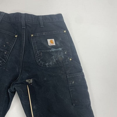 Carhartt Canvas Carpenter Double Knee Work Pants Size 32 X 32 Black Paint