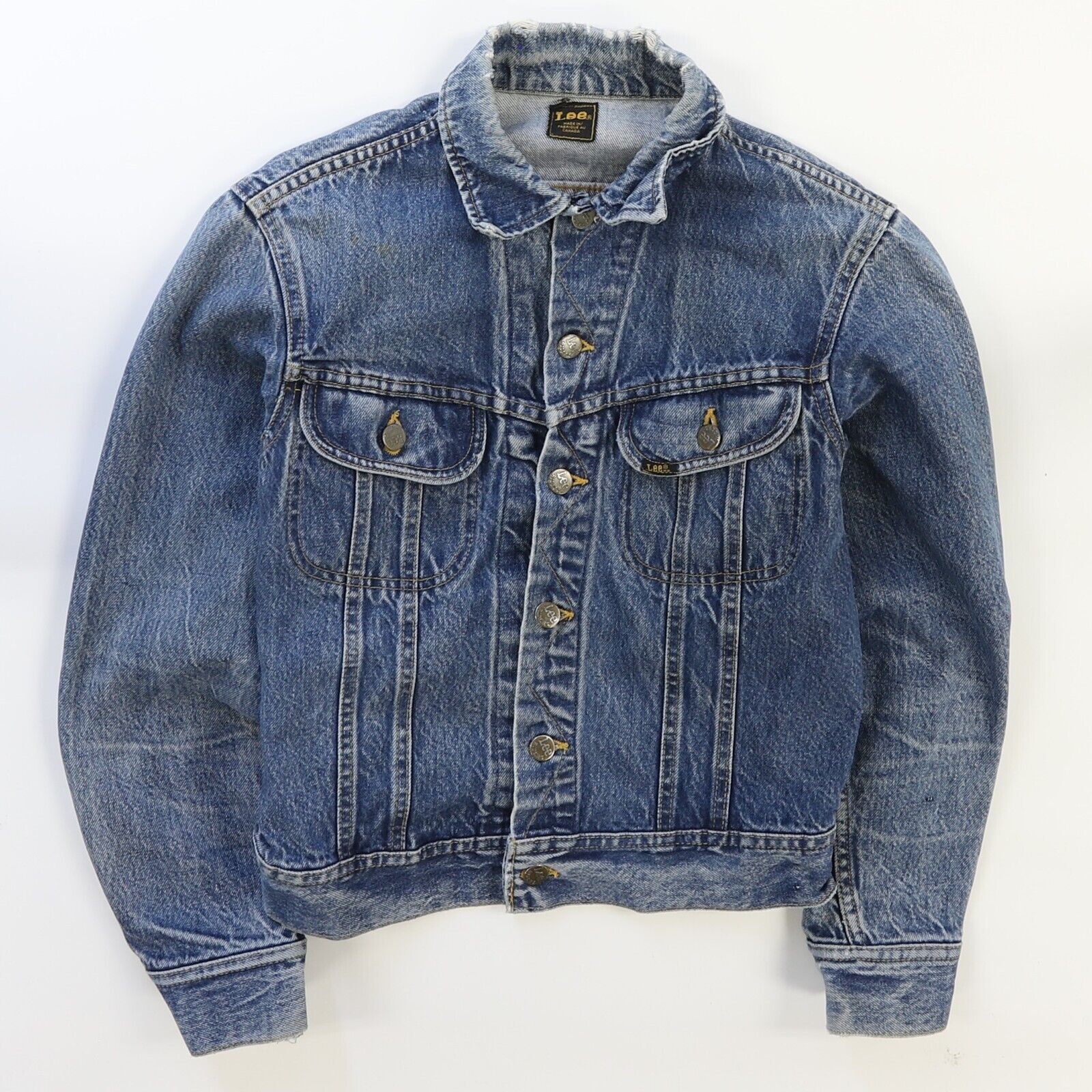 Vintage Lee Denim Trucker Jacket Size Small Blue – Throwback Vault