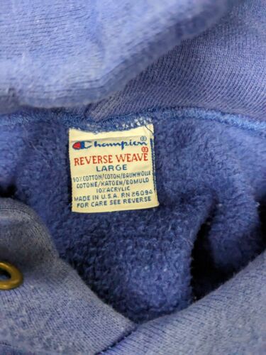 Vintage buy Champion Reverse Weave Dark Blue Lynchburg Hoodie Sz Extra Large