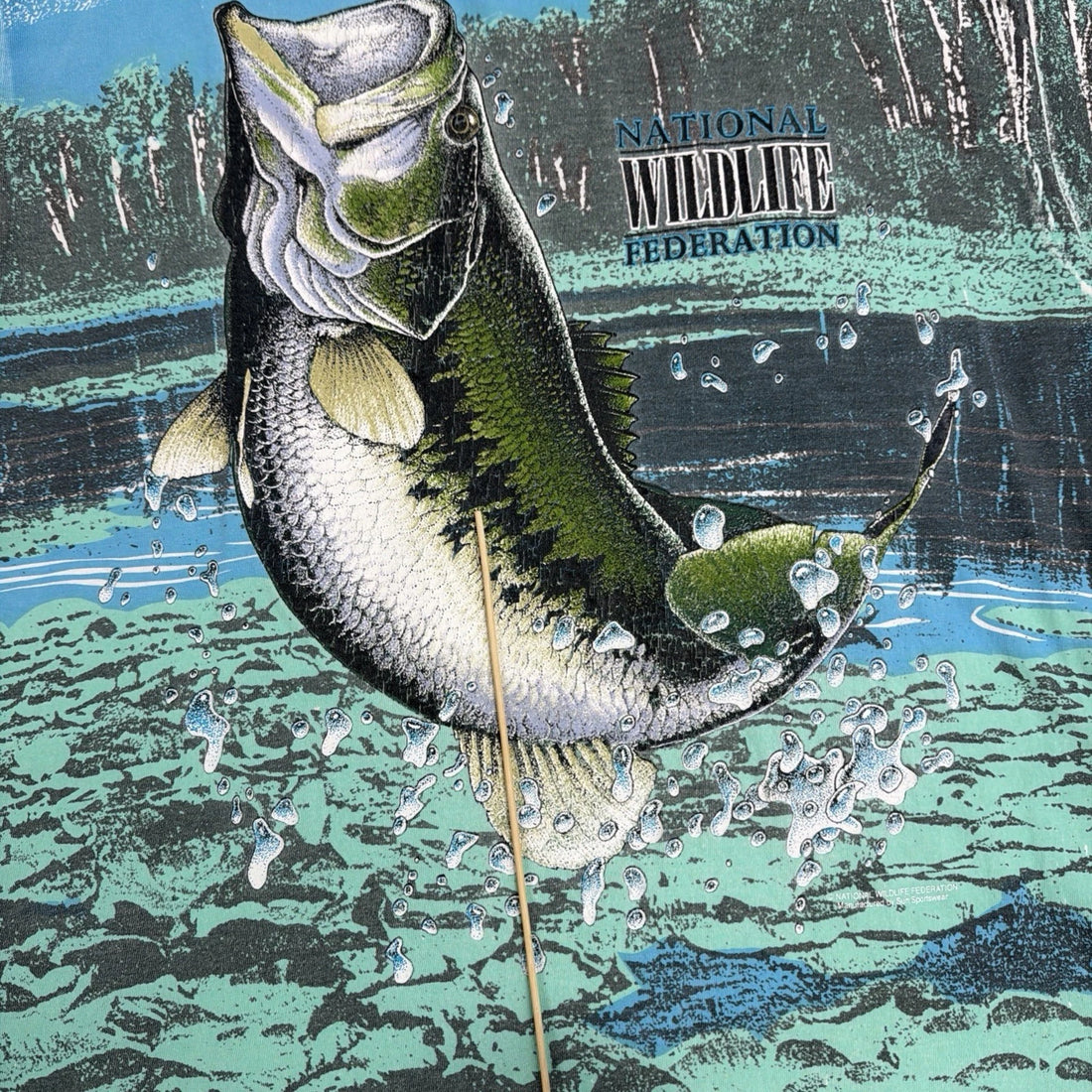 Vintage National Wildlife Federation Bass Fishing T-Shirt XL