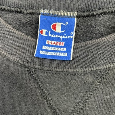 Vintage Champion Crewneck Sweatshirt Size XL Black 80s