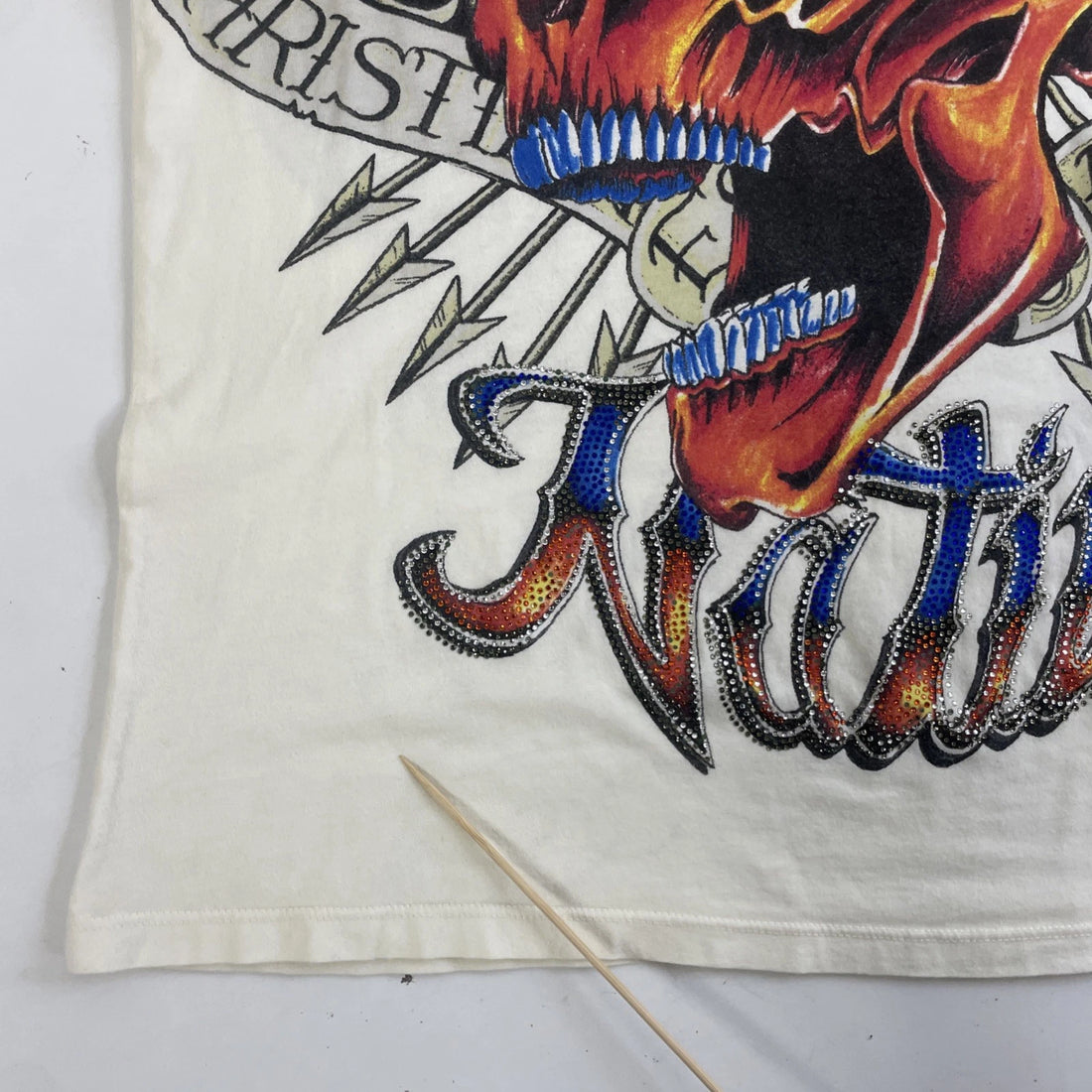 Christian Audigier Califas Native T-Shirt Size Large All Over Print Y2K