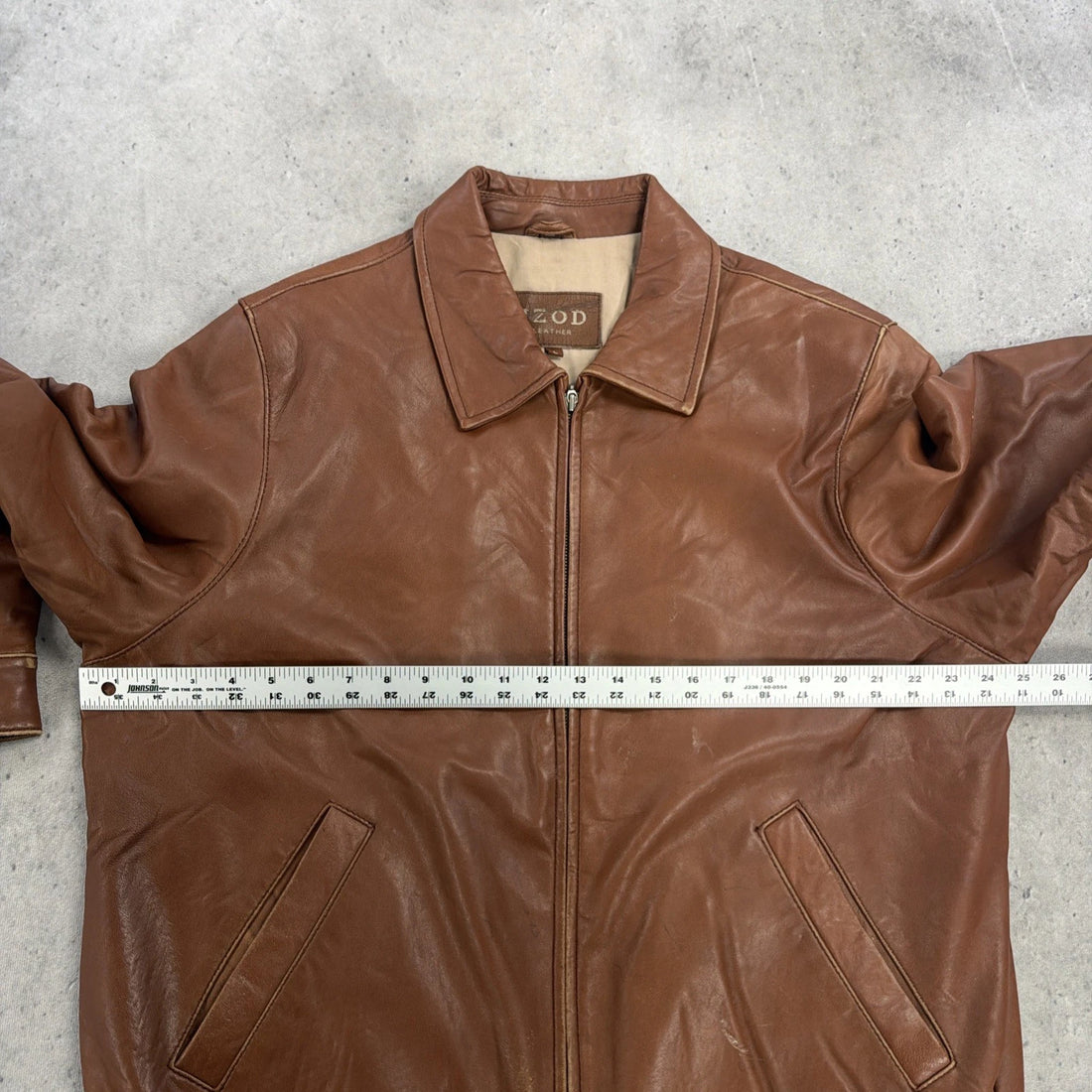 Vintage Izod Leather Bomber Jacket Size Large