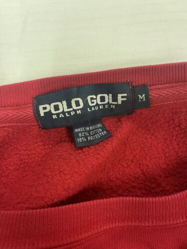 Vintage Polo Golf Bear Sweatshirt Crewneck Size Medium Red