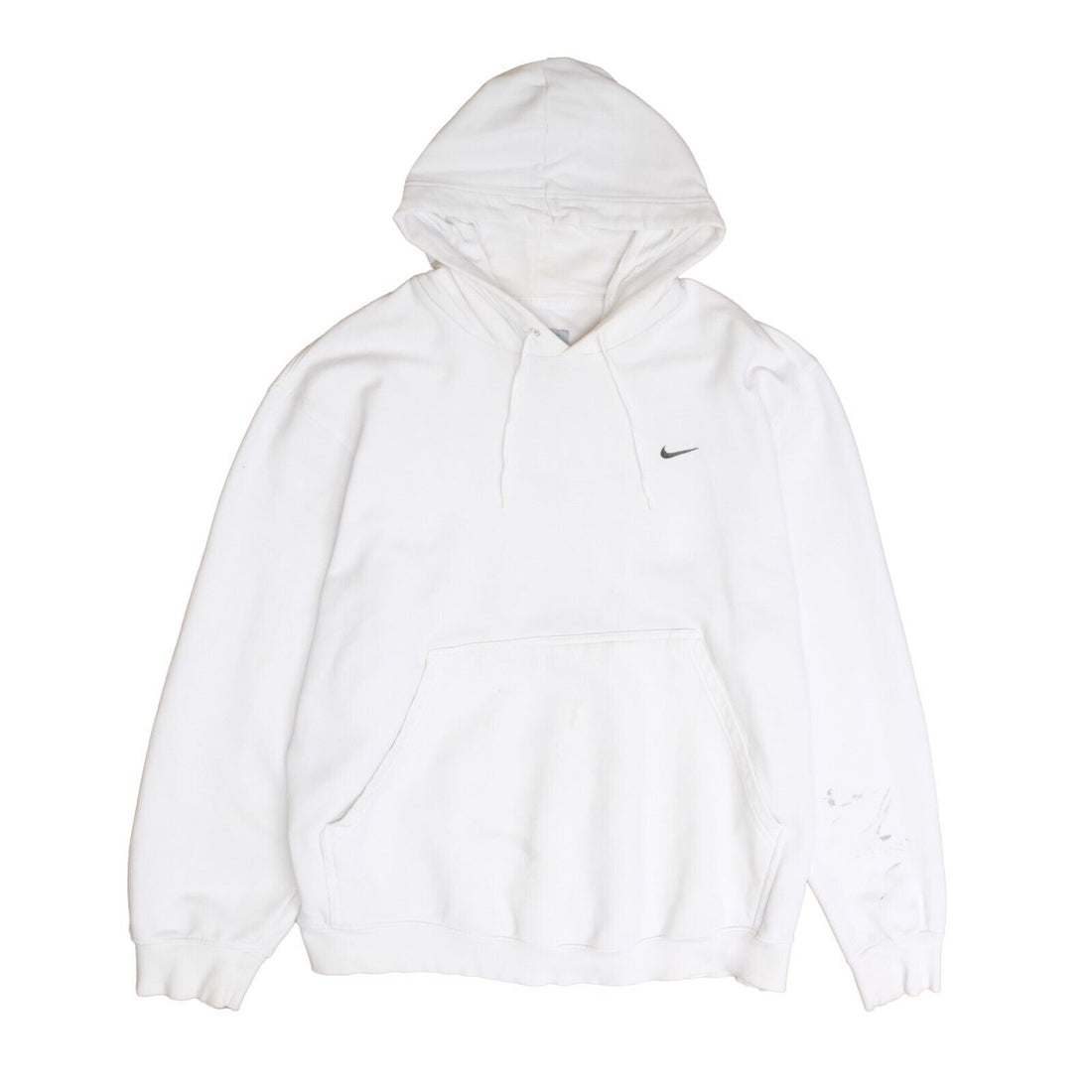 Vintage Nike Sweatshirt Hoodie Size Large White Black Embroidered Swoosh