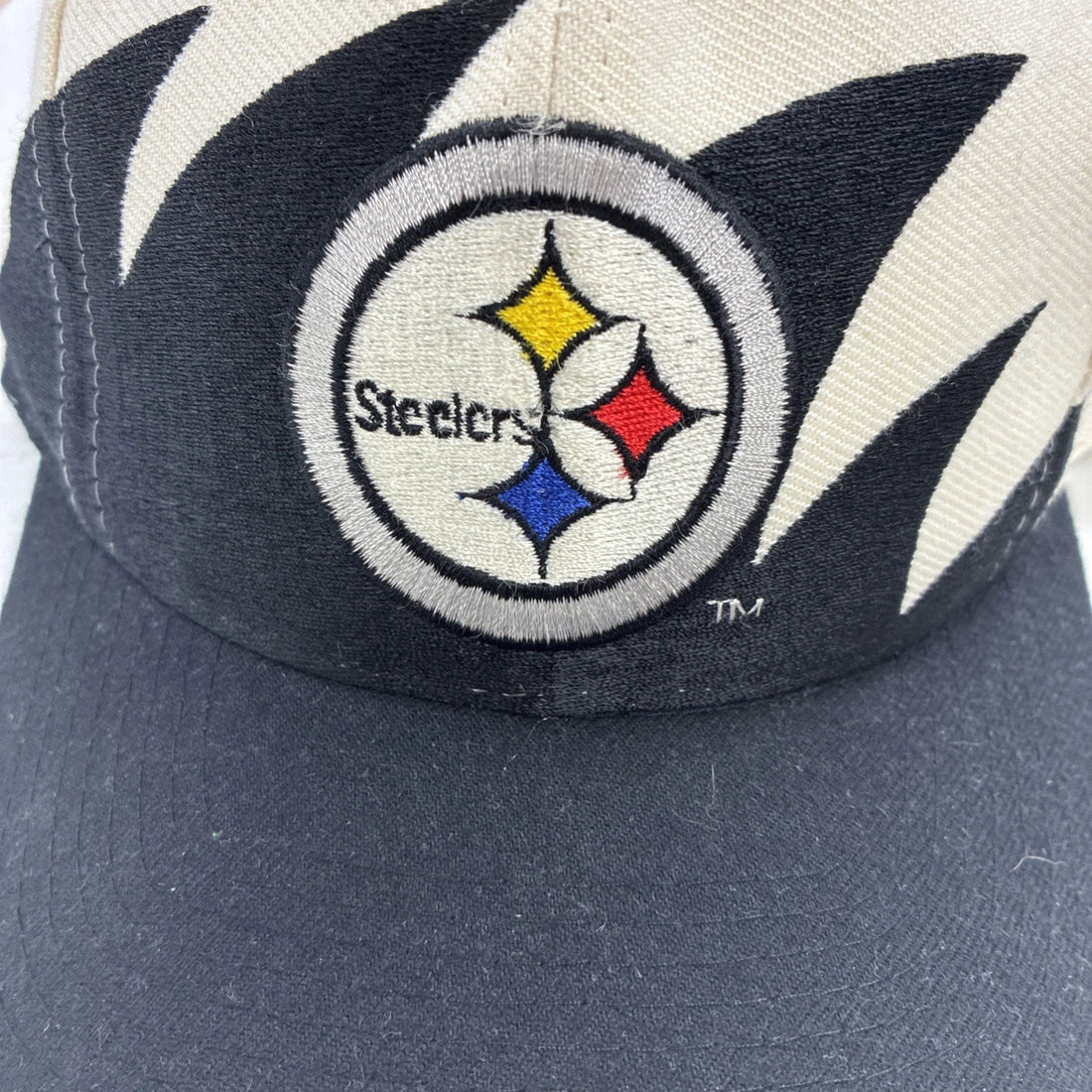 Vintage Pittsburgh Steelers Wool Logo Athletic Sharktooth Snapback Hat OSFA NFL