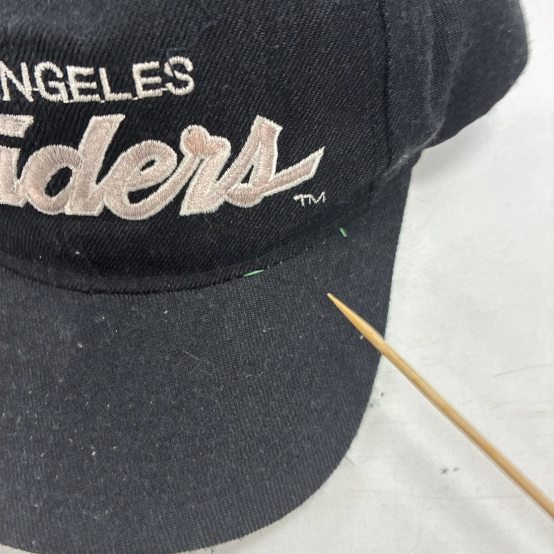 Vintage Los Angeles Raiders Script Wool Snapback Hat Cap OSFA Black NFL