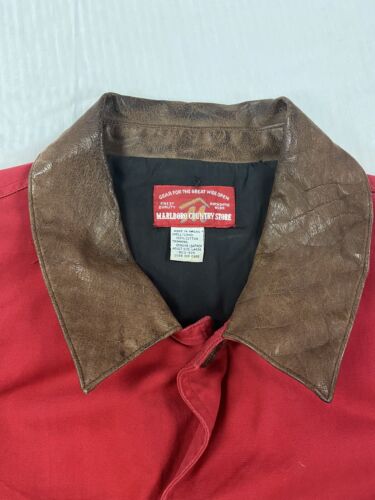 Vintage Vintage Marlboro Country Store Barn Work Coat Jacket Large Red Plaid