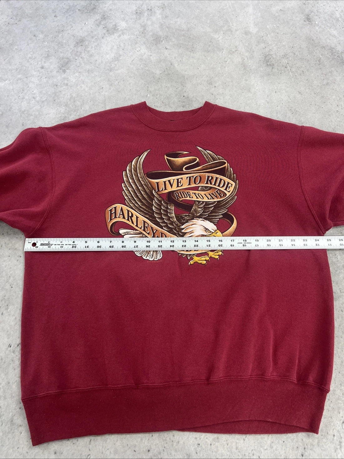 Vintage Harley Davidson Motorcycles Live To Ride Eagle Sweatshirt XL 90s
