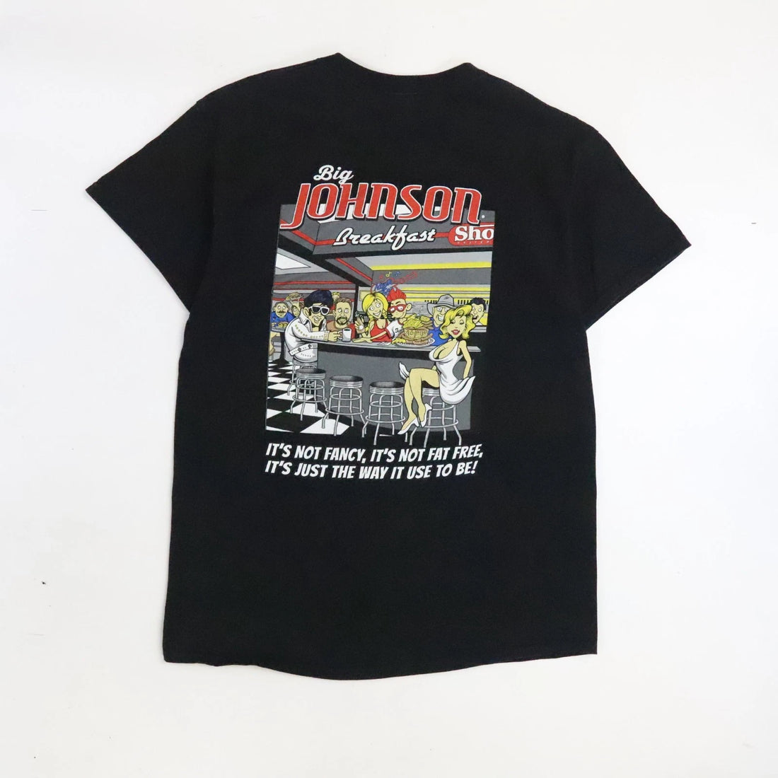 Big Johnson Breakfast Shorty's Diner T-Shirt Size Medium Parody Humor Gag