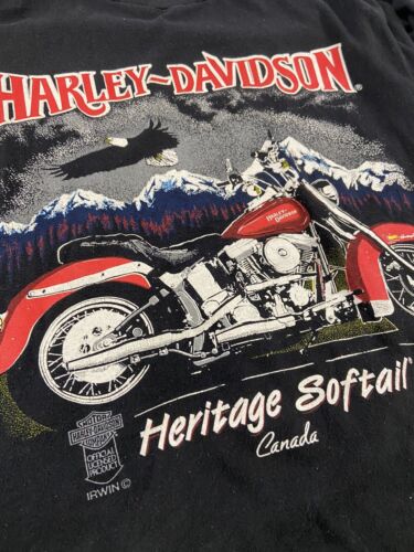 Vintage Harley Davidson Motorcycles Heritage Softail T-Shirt Size Medium 80s