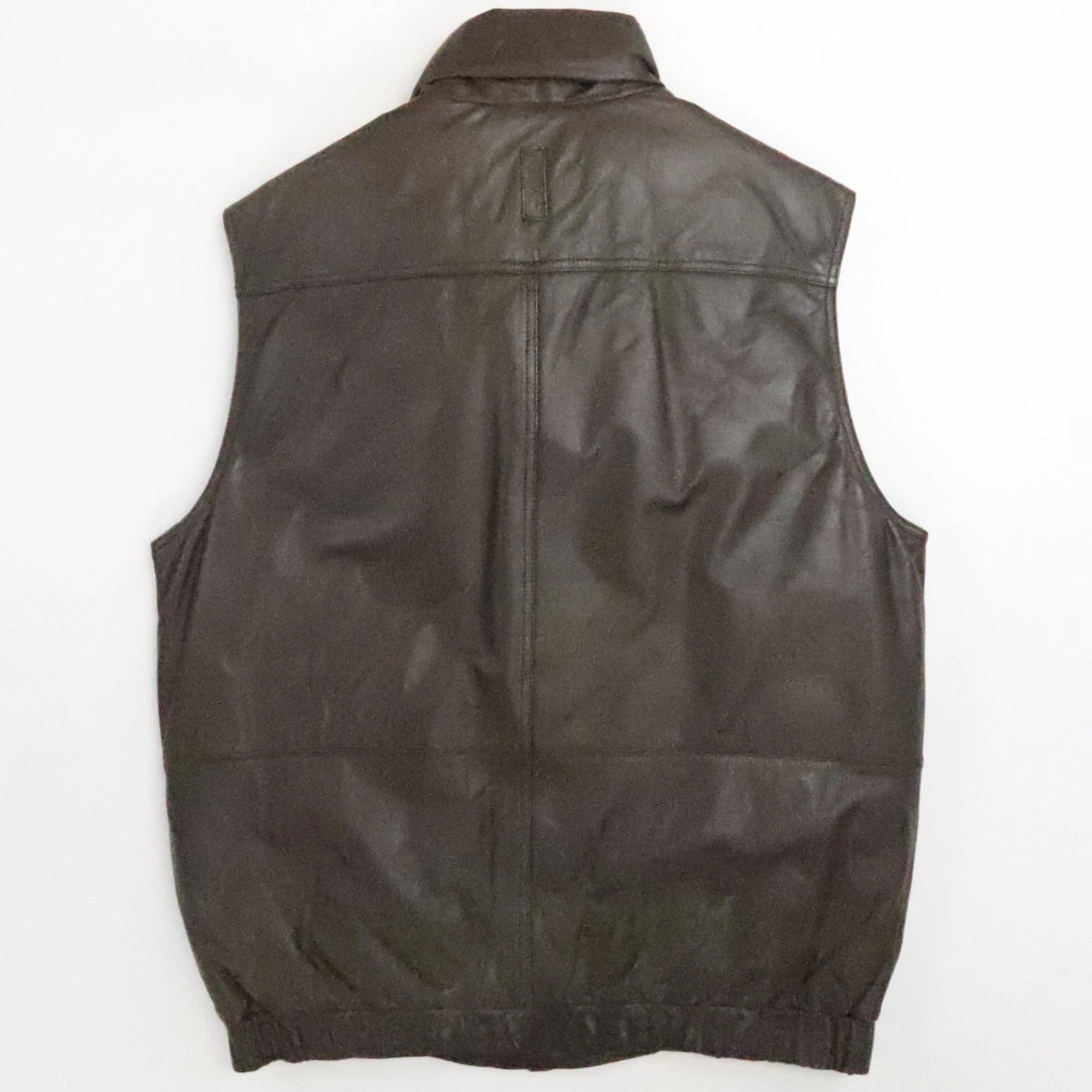 Vintage Eddie Bauer Leather Vest Jacket Size Medium Brown