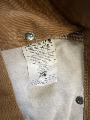 Carhartt Canvas Carpenter Double Knee Work Pants Size 34 X 30 Brown