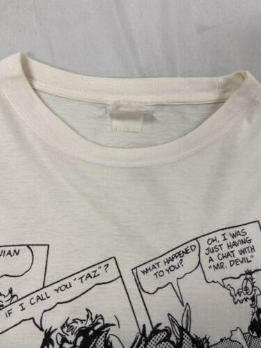 Vintage Taz Looney Tunes T-Shirt Size XL White Cartoon Comics 1992 90s