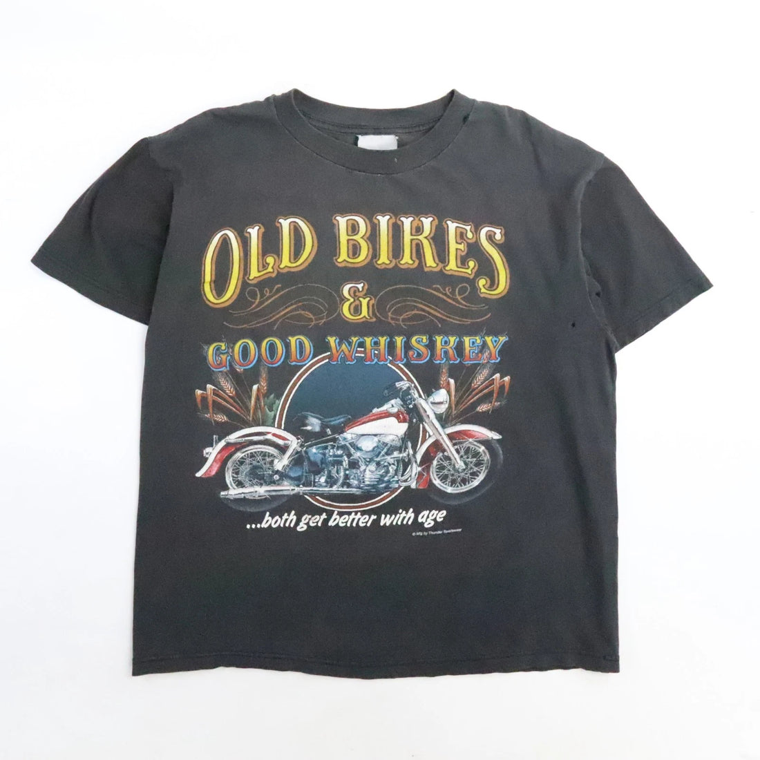 Vintage Old Bikes & Good Whiskey T-Shirt Size Large
