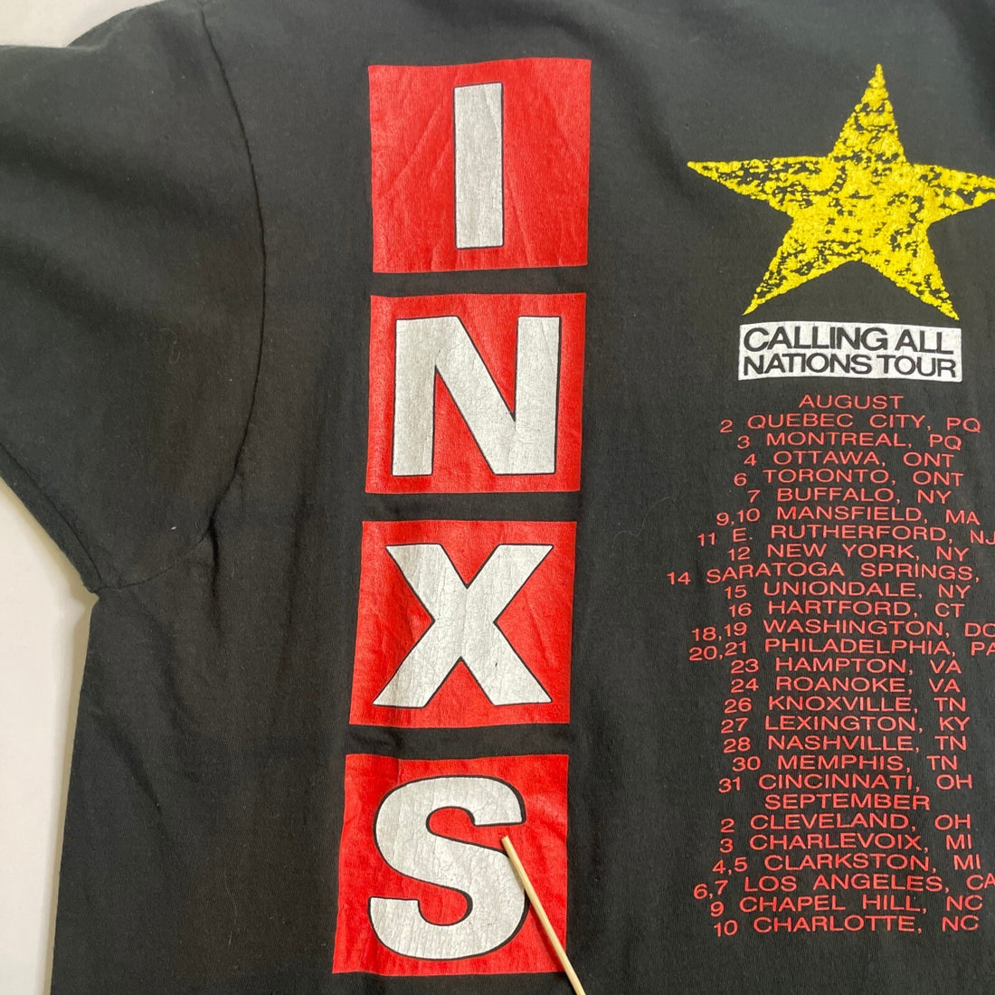 Vintage INXS Calling All Nations Tour T-Shirt Size XL 1988 80s