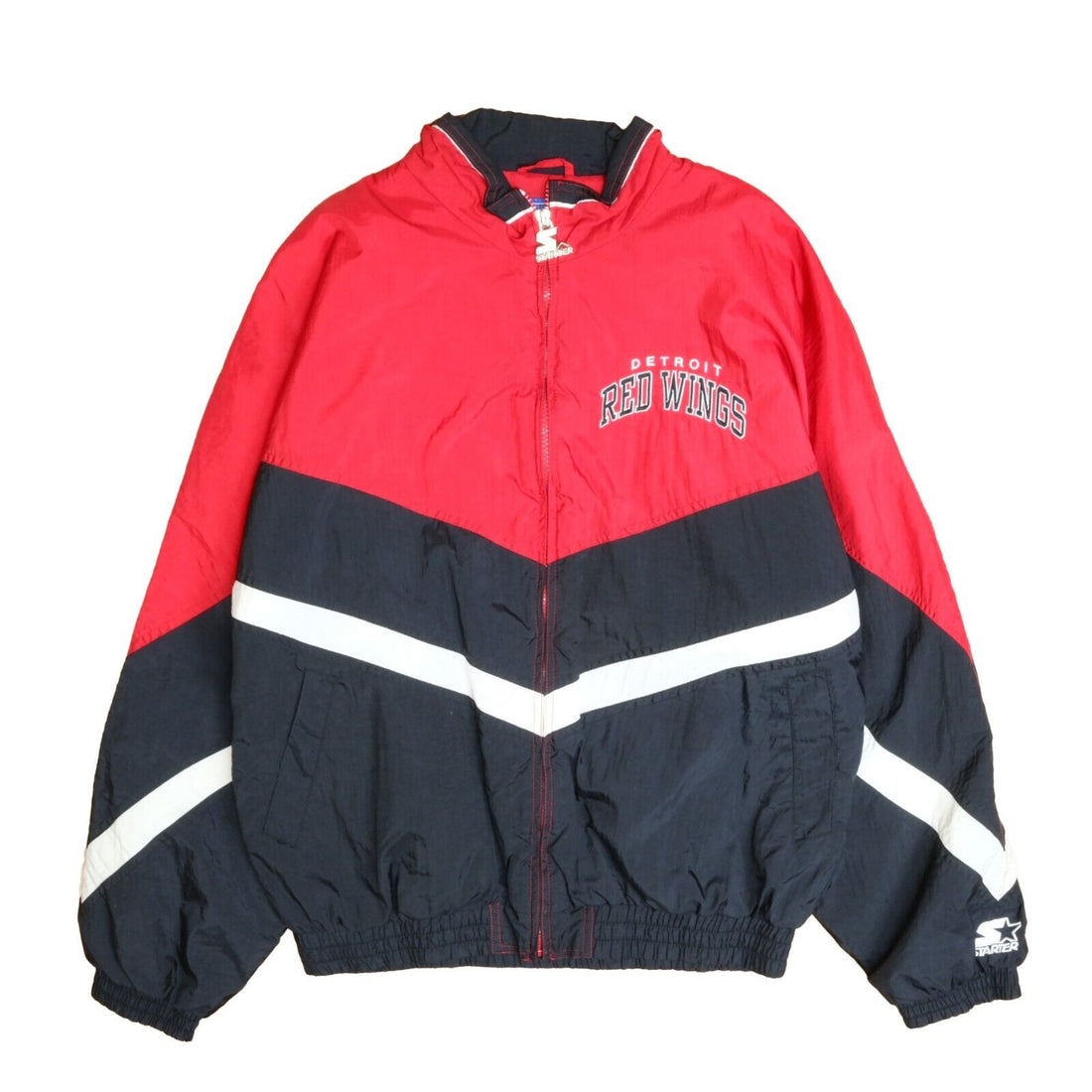 Vintage Detroit Red Wings Starter Windbreaker Jacket Size Medium Red NHL