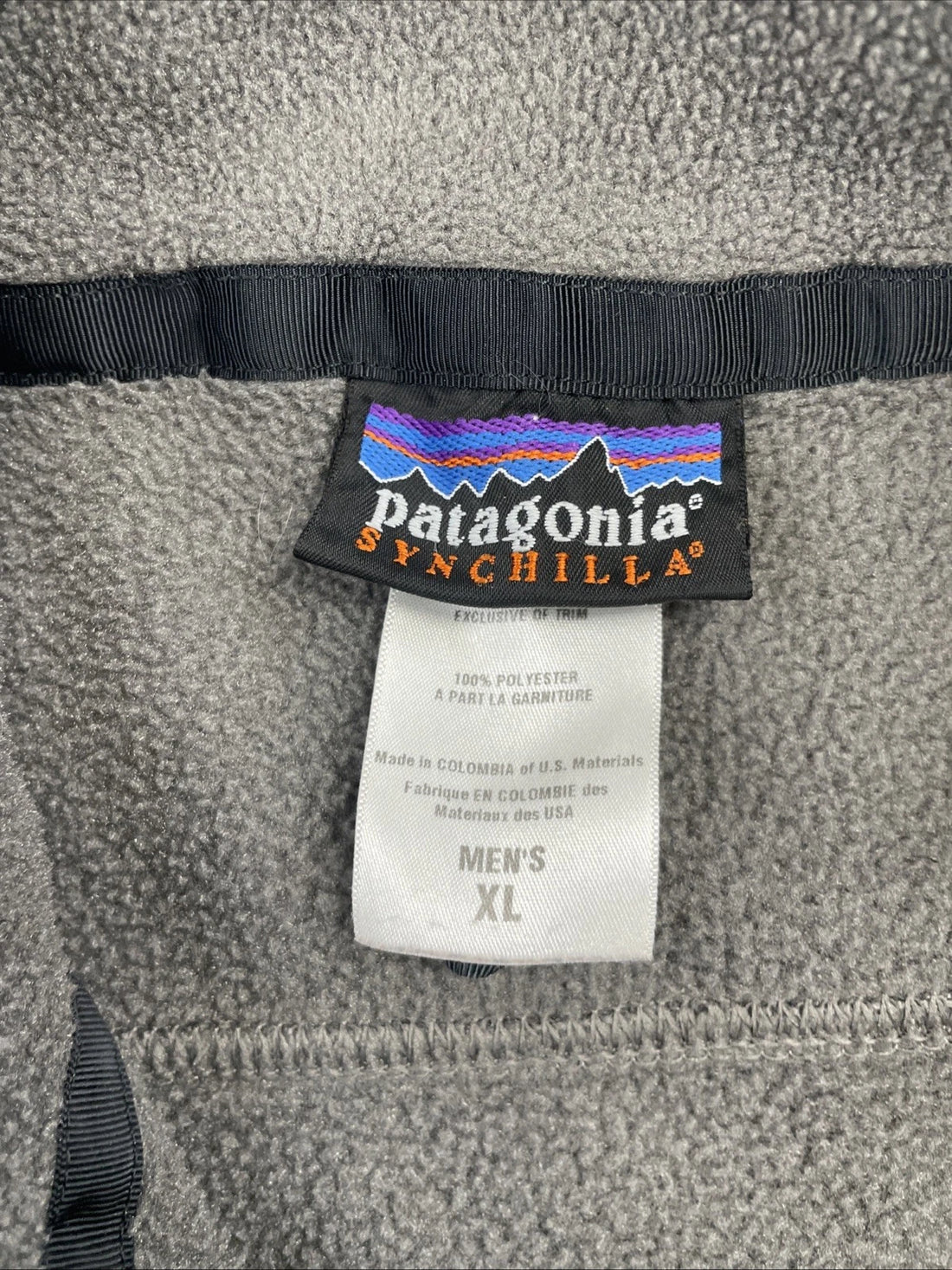 Vintage Patagonia Synchilla Full Zip Fleece Jacket Size XL Gray