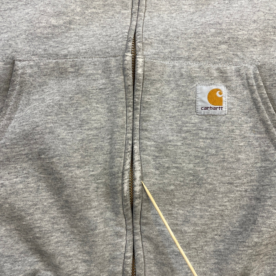 Vintage Carhartt Full Zip Sweatshirt Hoodie Size Large Gray