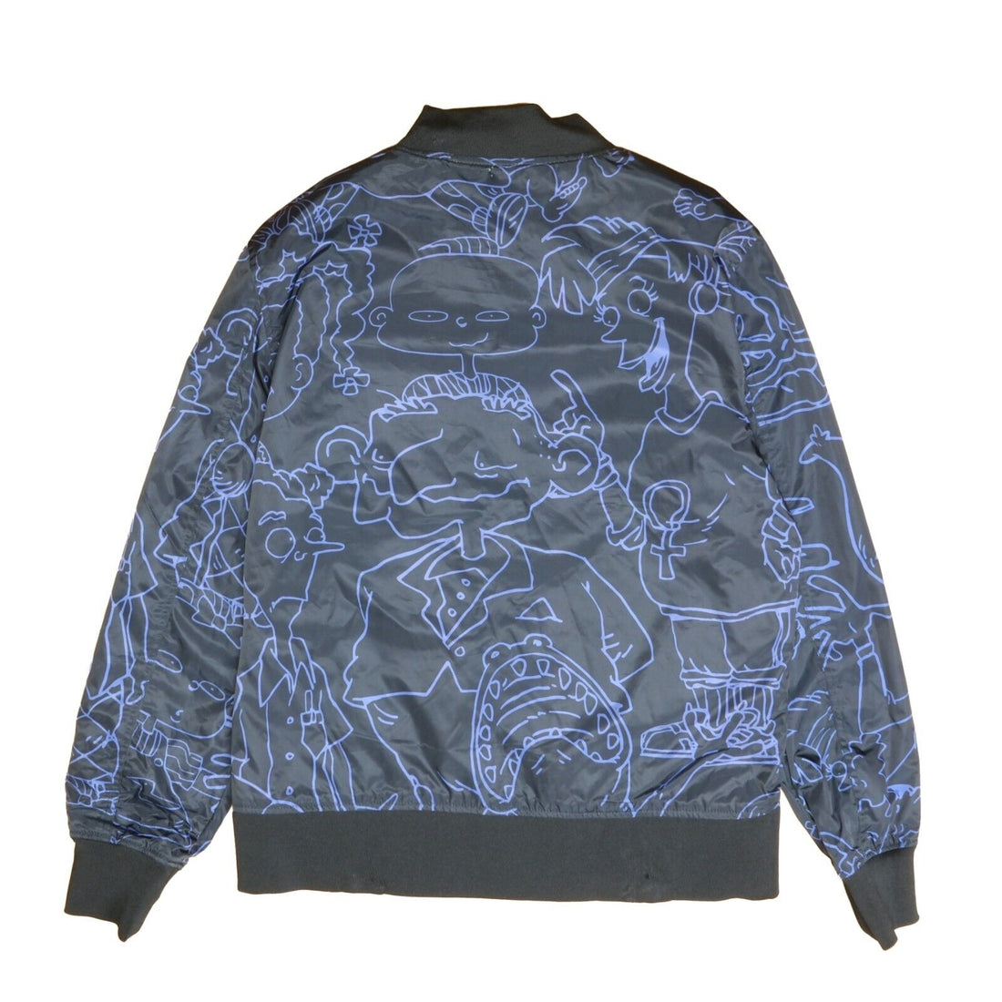 Nickelodeon Members Only Bomber Jacket Medium Cartoon Reversible AOP 2018
