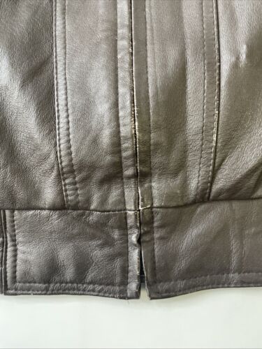 Towncraft Leather Bomber Jacket Size Large Brown