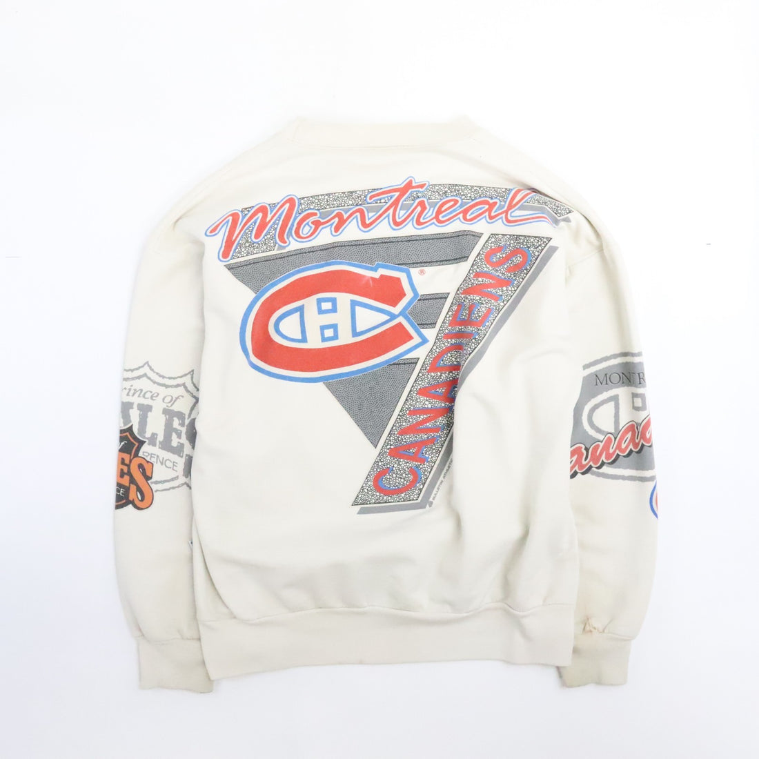 Vintage Montreal Canadiens Bulletin Sweatshirt Size Large All Over Print 90s NHL