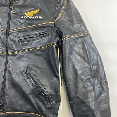 Vintage Honda Leather Cafe Racer Motorcycle Riding Jacket Size 40 Hondaline