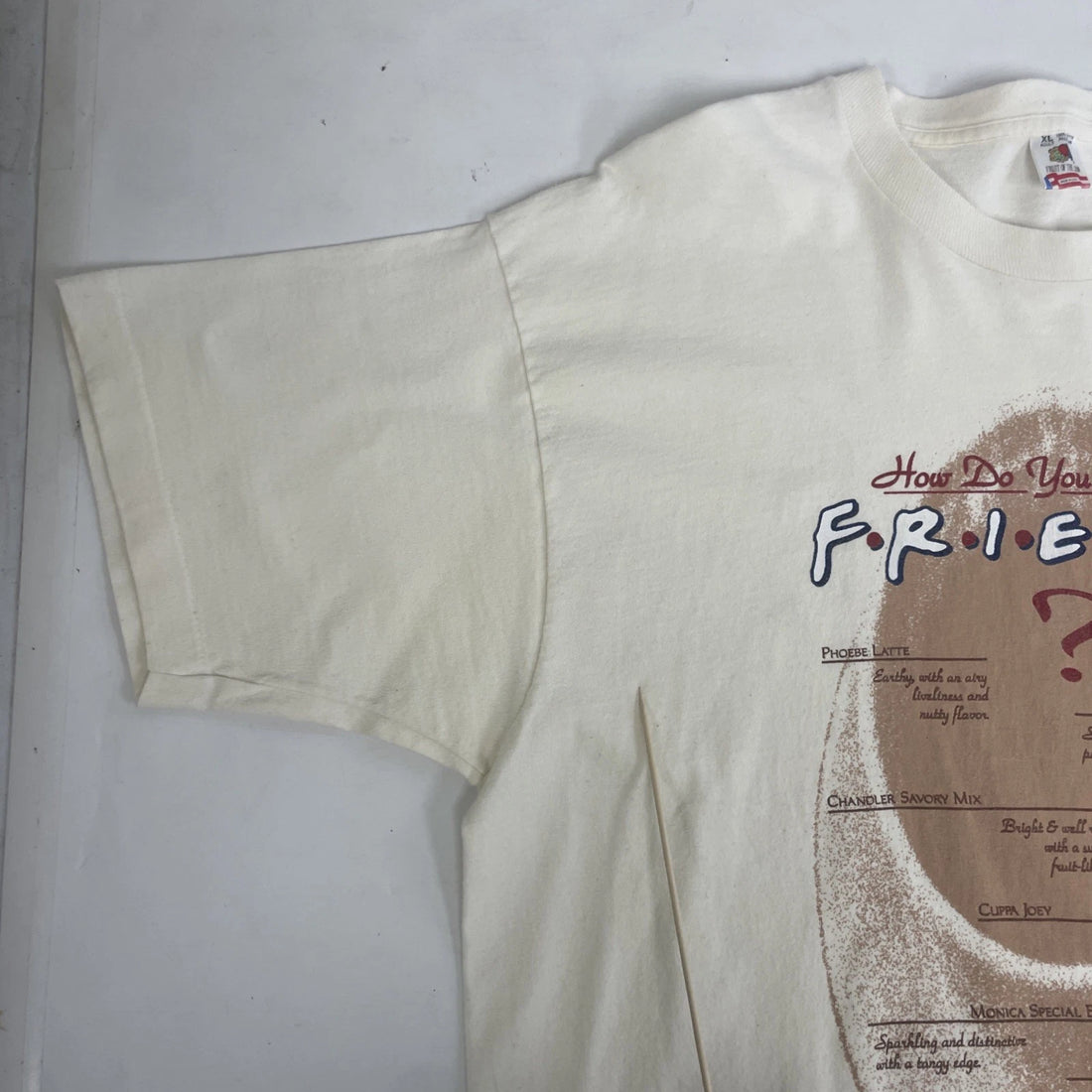 Vintage How Do You Take Your Friends Coffee T-Shirt Size XL Sitcom TV 1995 90s