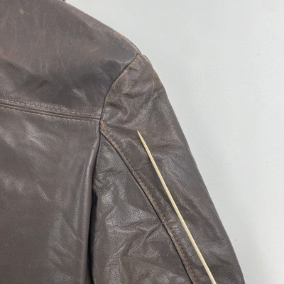 Vintage Chess King Leather Coat Jacket Size Small Brown