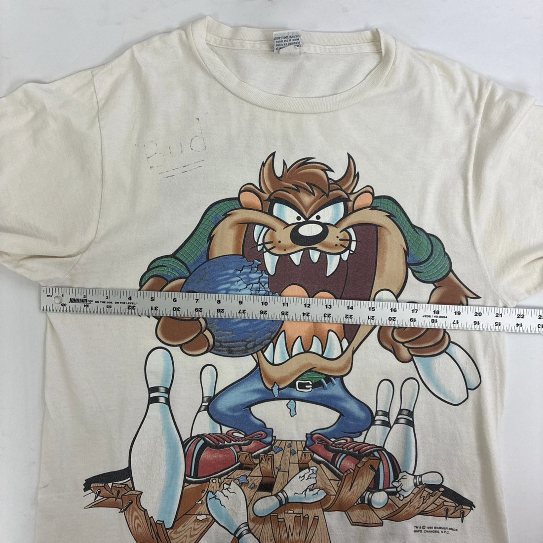 Vintage Taz Bowling Looney Tunes T-Shirt Size Large 90s