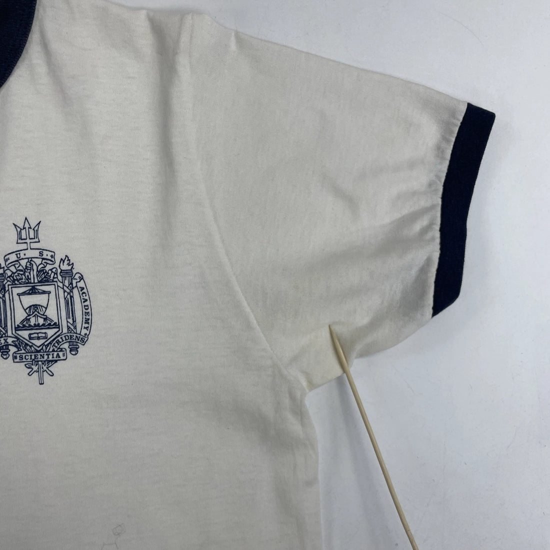 Vintage US Navy Naval Academy Champion Ringer T-Shirt Size Large 80s