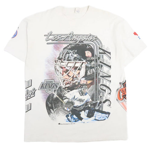 Vintage Los Angeles Kings Bulletin Athletic T-Shirt XL All Over Print 90s NHL