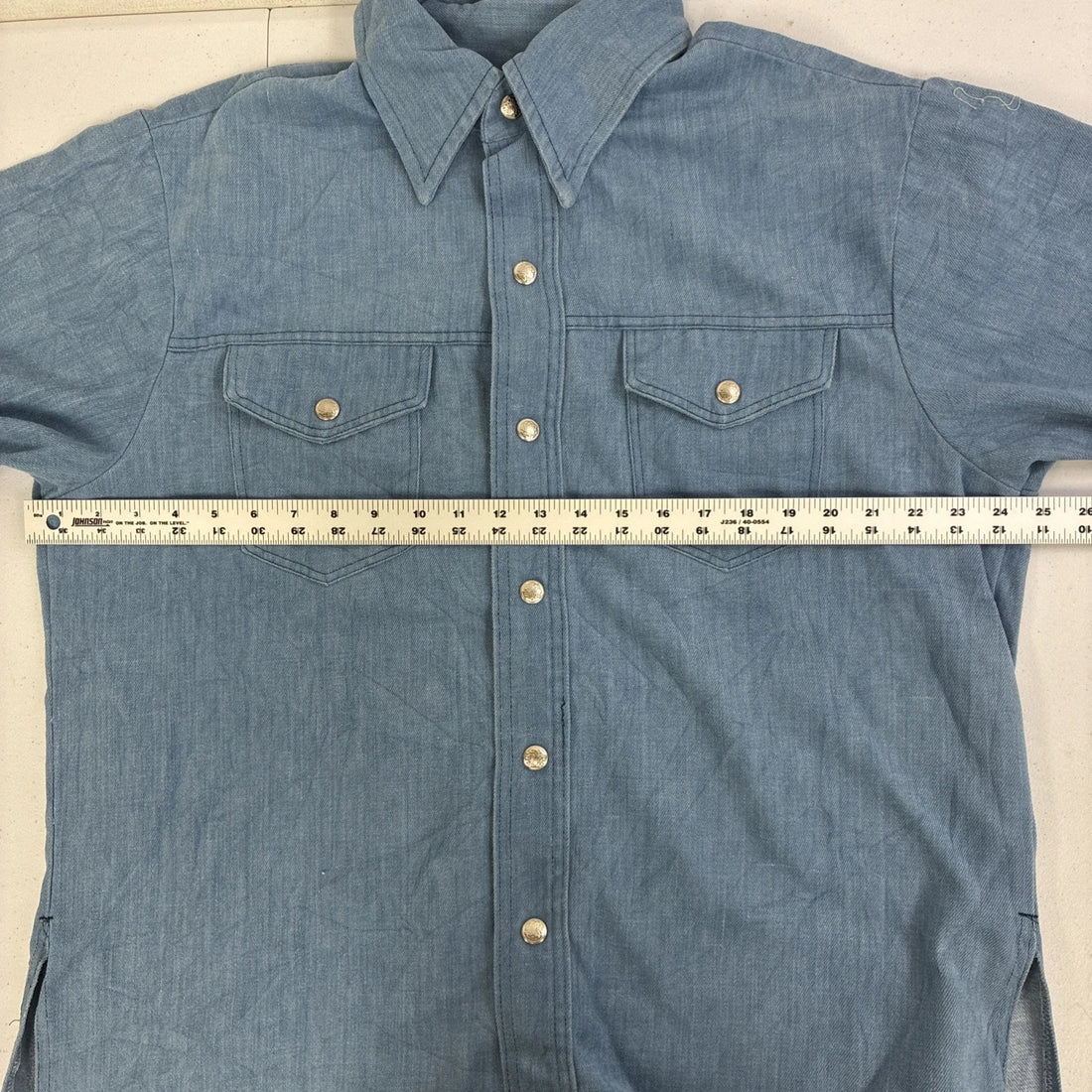 Vintage Big Yank Permanent Press Western Denim Shirt Size Large