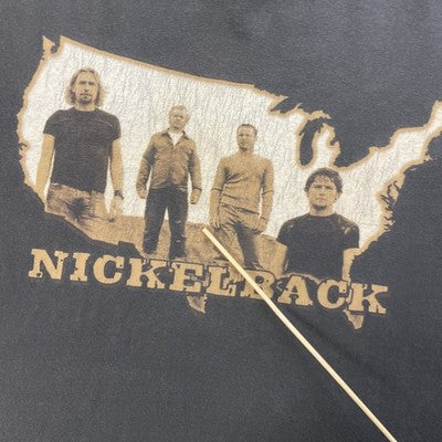 Vintage Nickelback The Long Road Tour 2004 T-Shirt Size Medium Band Tee