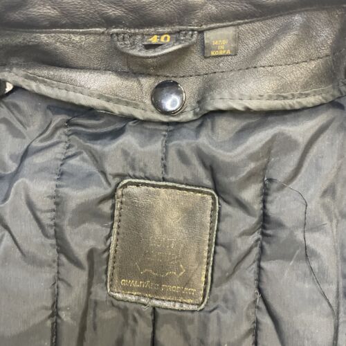 Vintage Hein Gericke Leather Cafe Racer Motorcycle Jacket Size 40 Black