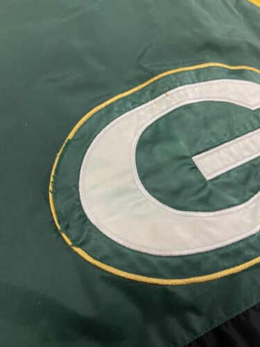 Vintage Green Bay Packer Logo 7 Puffer Jacket Size Large Green Insulated 90s NFL