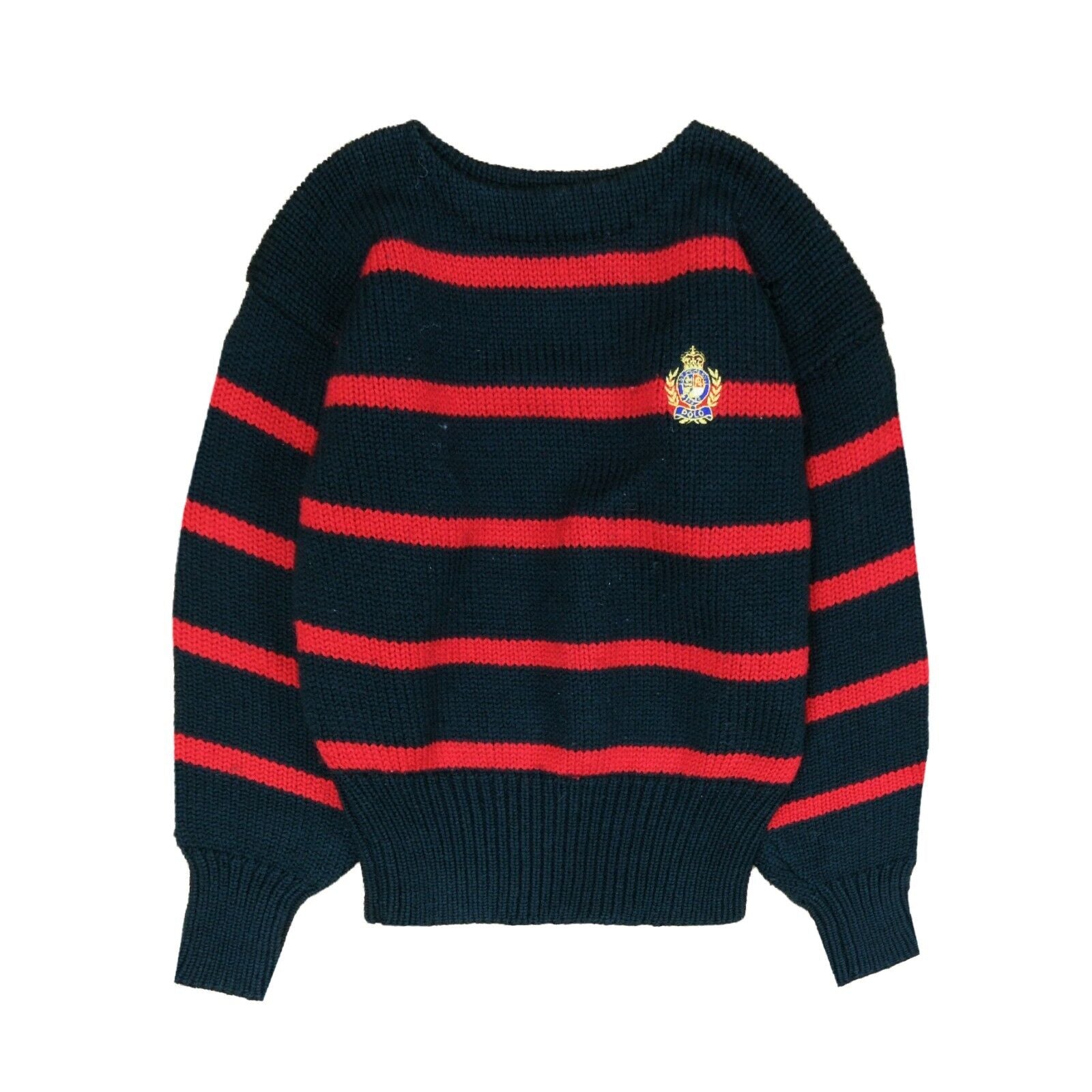 Vintage Polo Ralph Lauren Wool Striped Cable Knit Sweater