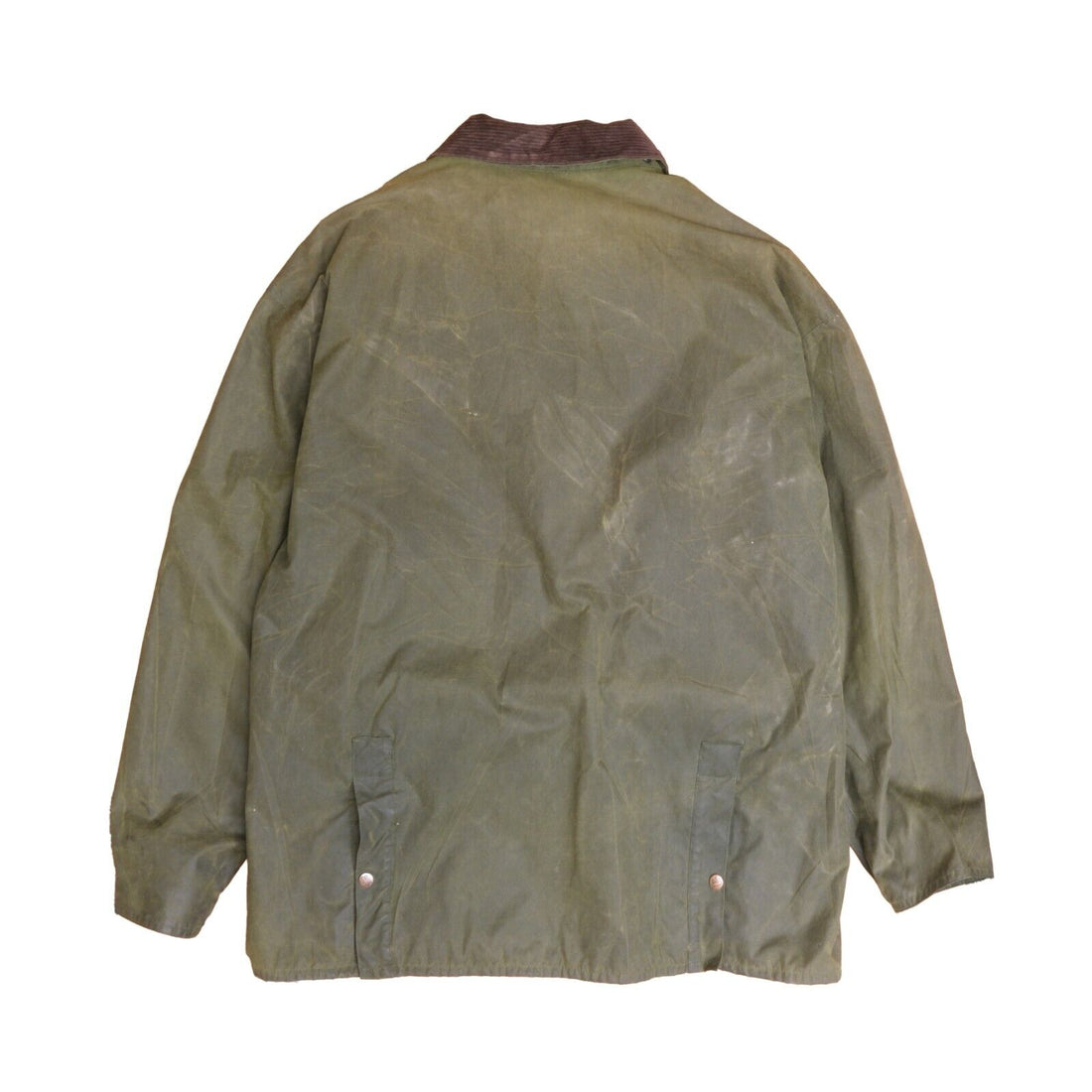Vintage Stylo Matchmaker Wax Coat Jacket Size XL Green Corduroy Trim