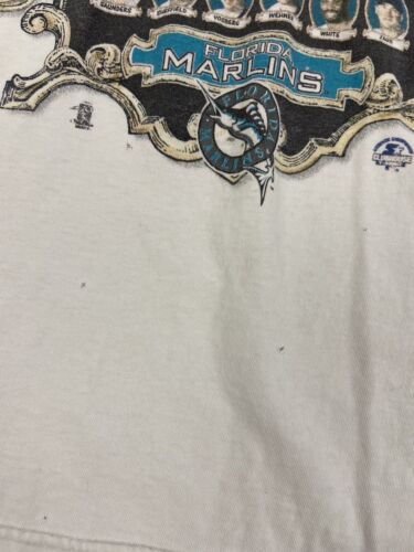 Vintage Marlins World Series Champs Roster Starter T-Shirt Large 1997 90s MLB