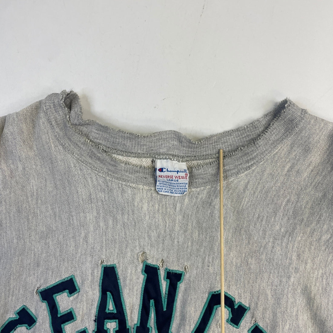 Vintage Ocean City Champion Reverse Weave Sweatshirt Hoodie Large Distressed 90s